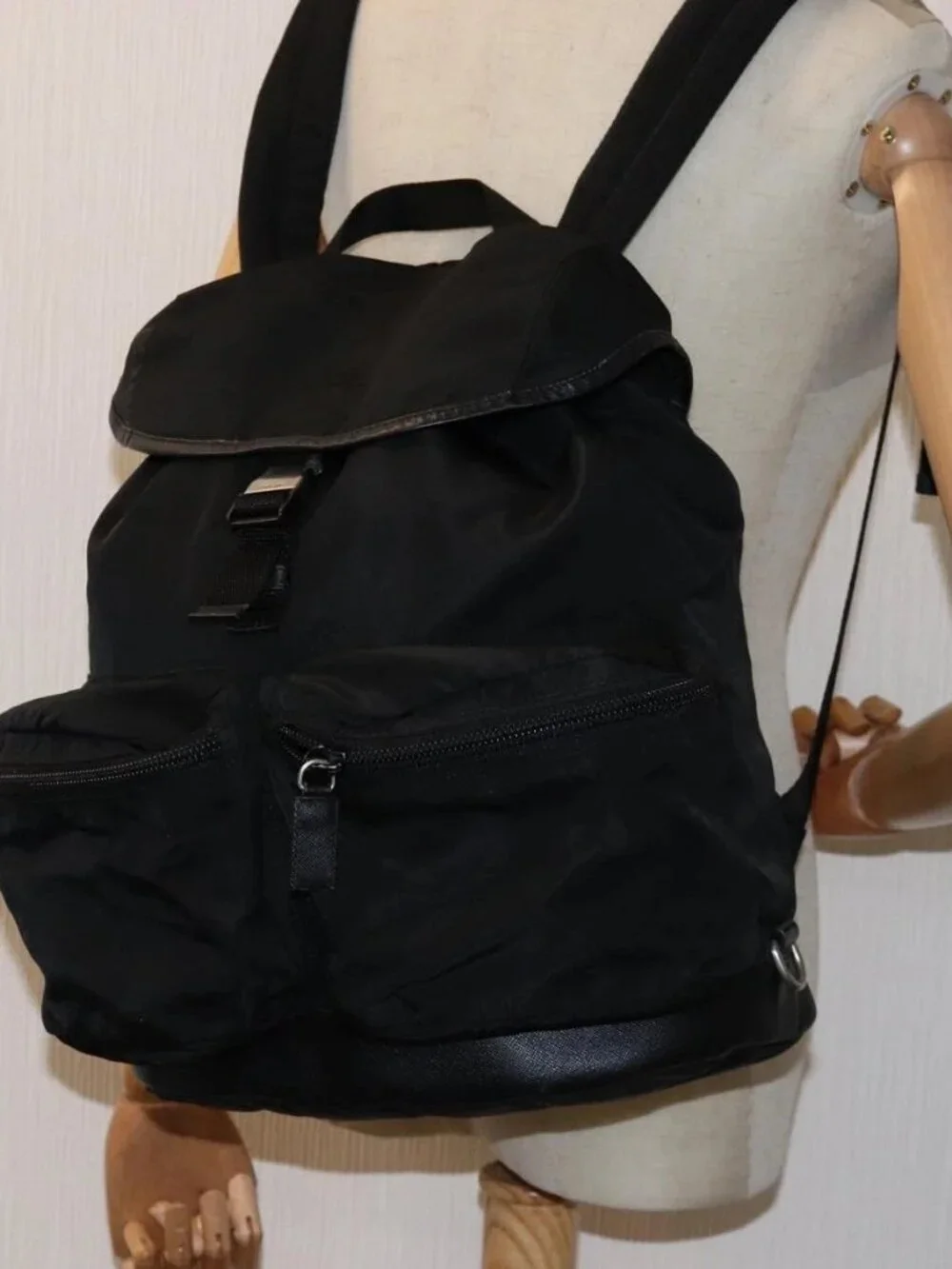 PRADA Backpack Nylon Black Auth 76576 - Picture 15 of 16